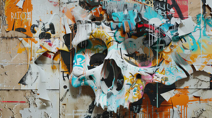 Fototapeta premium Painted pictures on the wall