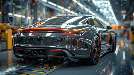 Obraz premium Car maintenance mock-up with a sleek, professional appearance