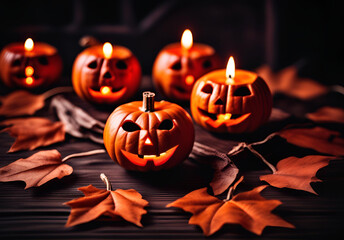 halloween pumpkin with candles