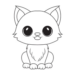 cute cat line art design