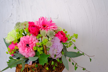 白背景で撮影したアレンジメント