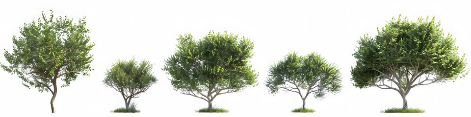 3D model of a Larrea cuneifolia tree, rendered against a transparent background.