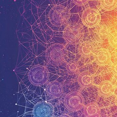 Futuristic Visualization of Decentralized Finance (DeFi) with Abstract Digital Currency and Smart Contract Motifs in a Vibrant Night-Time Setting