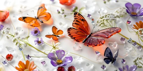 Whimsical Glass Art Wildflowers and Butterflies.
Crystal Accents in Nature Glass Artistry.
Enchanting Wildflowers and Butterflies in Glass