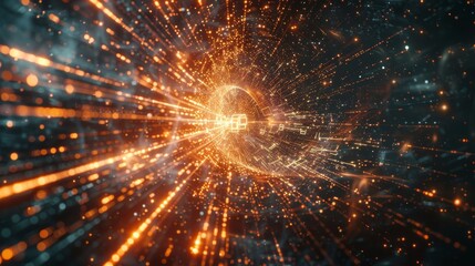 Fototapeta premium An abstract representation of interconnected clouds forming a network, highlighting the concept of cloud computing and data sharing.