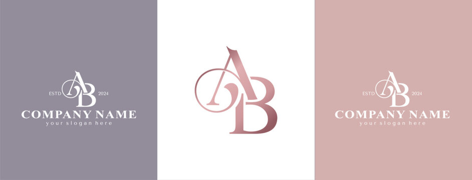 AB logo. BA letter logo template elements. personal monogram. Vector elegant logo. letter AB logo design