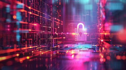 Illustration of a firewall blocking unauthorized access, symbolizing the protection of a network or system.