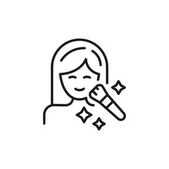 Makeup application icon. Simple makeup application icon for social media, app, and web design. Vector illustration