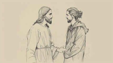 Jesus Helping in Tough Choices: Support, Biblical Illustration of Wisdom, Ideal for Inspirational Use