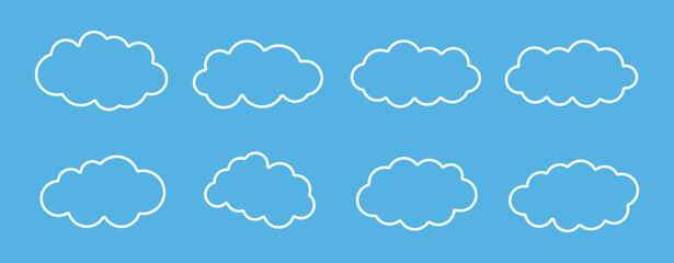 cloud icon set vector in white colour