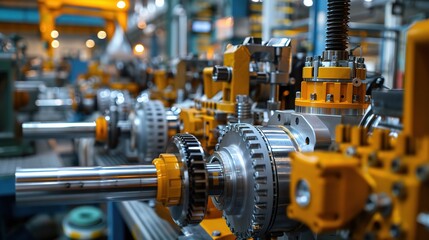 industrial machinery with a collage of different equipment performing various tasks in a manufacturing plant