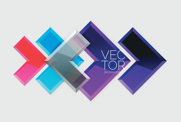 Arrow square geometric vector abstract background