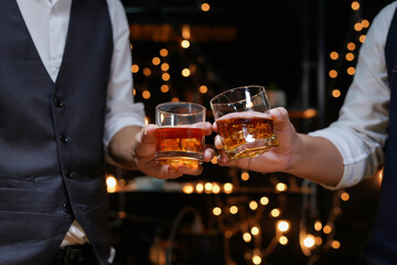 whiskey, for a friendly party in a bar or a restaurant.
