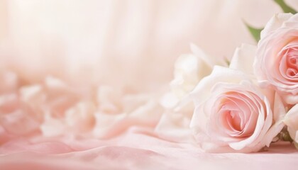 Beauty of Pink Roses Amidst Blurred Light. Premium beautiful rose background for banners, posters, wallpapers and social media.