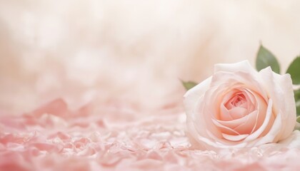 Pink Rose Romance in Bokeh Sparkle. Premium beautiful rose background for banners, posters, wallpapers and social media.