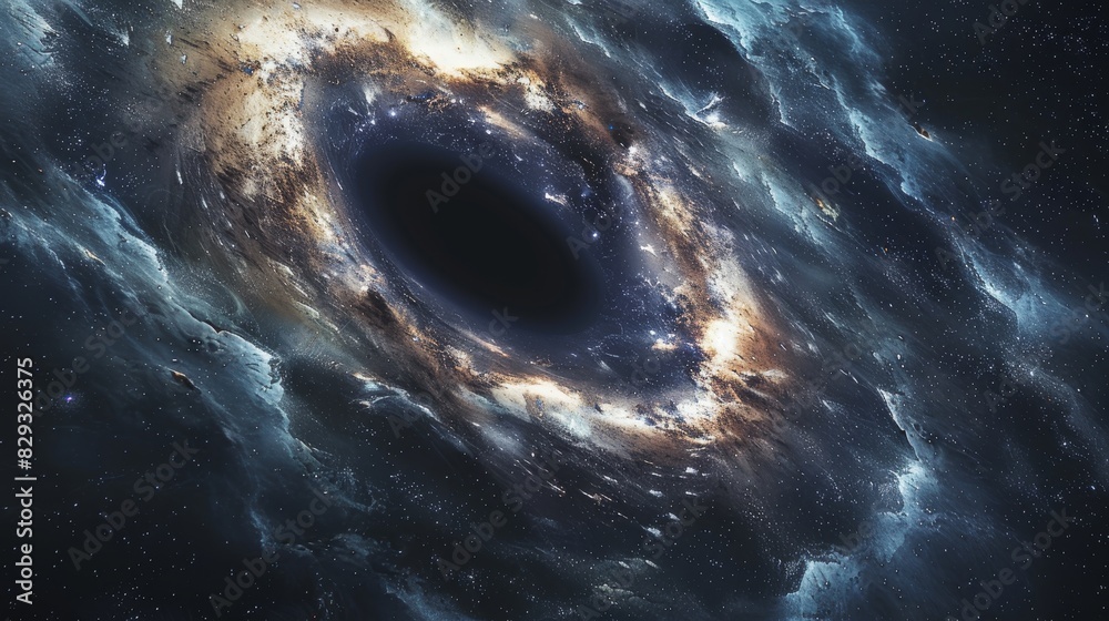 Poster a massive black hole lurks at the center of the galaxy. generative ai.