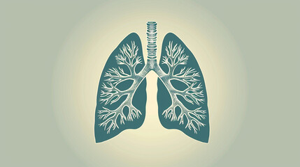 Detailed Illustration of Human Lungs - Medical Concept for Healthcare, Respiration, and Anatomy Education