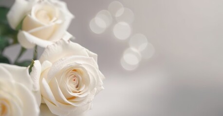 Elegance of Roses Amidst Bokeh Light. Beautiful rose flower design for background, banner, poster and decoration.