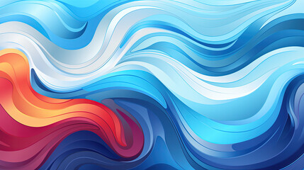 a colorful painting of abstract fluid waves