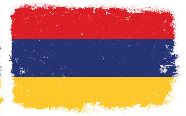 Vintage flat design grunge Armenia flag background