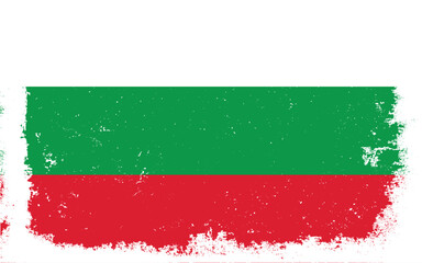 Vintage flat design grunge Bulgary flag background