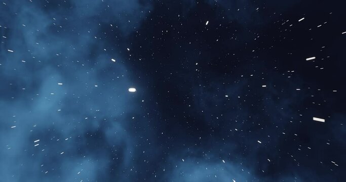 Looping animation of flying through the stars in outer space