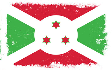 Vintage flat design grunge Burundi flag background