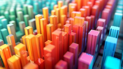 Fototapeta premium 3D Economic Indicators: showing historical trends and modern data visualization techniques. Emphasize the importance of these indicators in financial analysis.