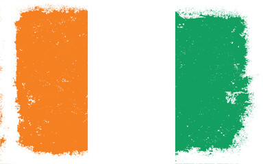 Vintage flat design grunge Ivory Coast flag background