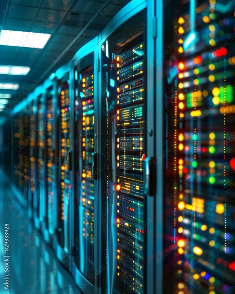 Aufkleber dedicated it professional monitoring advanced server room during cybersecurity awareness month, high