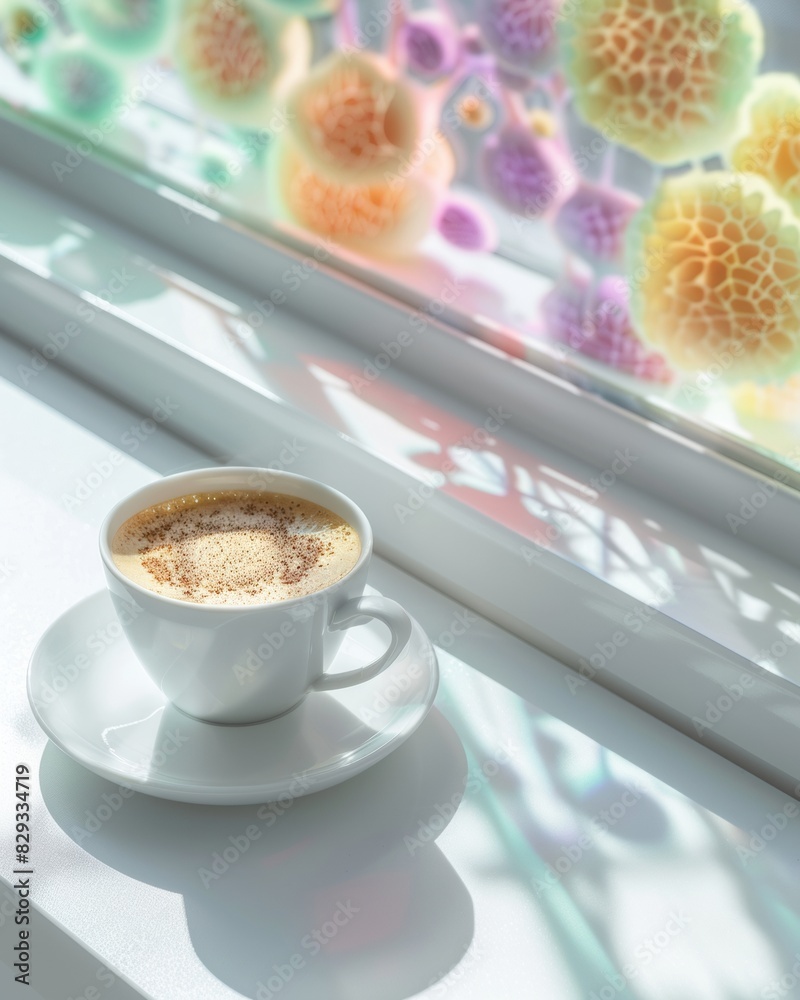 Poster Multicultural Scientists in Lab Discussing Embryo Development with Coffee and Holographic Displays at Daytime
