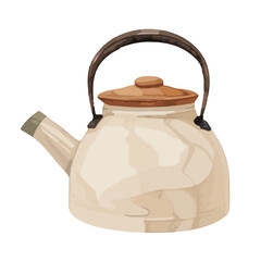 水彩で描いたやかんのイラスト
