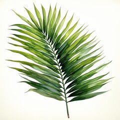 Photo of Tropical Leaves is Areca Palm Leaf, Watercolor Clipart style , Isolated on white background