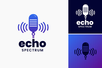 Echo Spectrum Logo: A dynamic design with sound waves and vibrant colors, representing innovation in communication. Perfect for tech companies, media firms, or audio services.