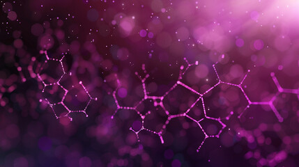 Majestic deep purple hexagonal molecules, with a variety of small dots, placed against a rich, chocolate brown background.