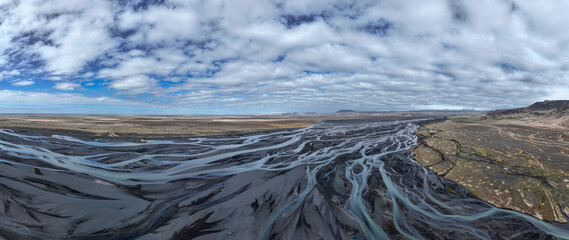 Landschaftspanorama von Island - Luftaufnahme