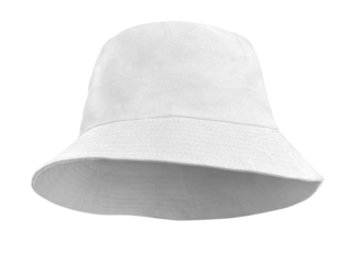 White bucket hat isolated PNG transparent