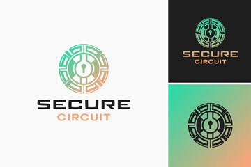 Secure Circuit Logo: A modern design with circuit elements, symbolizing advanced digital security. Perfect for tech companies, cyber security firms, or IT services.