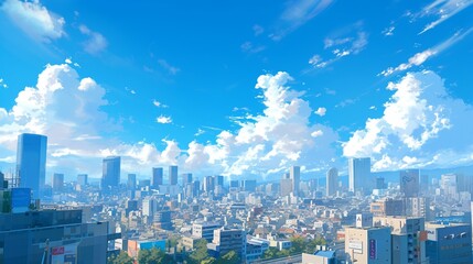 都会と空の風景1