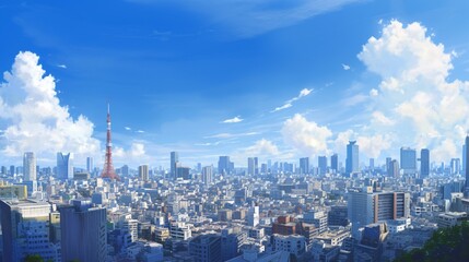 Naklejka premium 都会と空の風景13