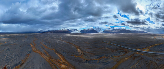 Landschaftspanorama von Island - Luftaufnahme