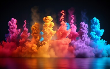 Create an abstract painting using vibrant colors. The painting should be full of energy and movement. Use a variety of techniques to create a sense of depth and texture.