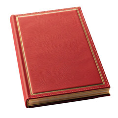 Elegant hardcover book with red leather texture and golden accents. Perfect for education, literature, or design projects.