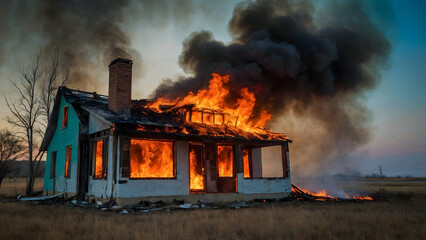 Fototapeta premium House Burning
