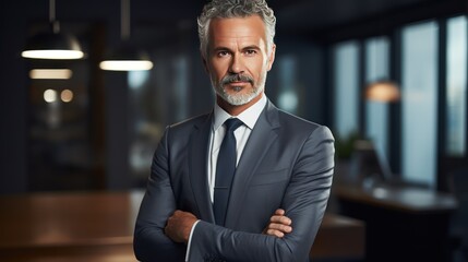 Fototapeta premium businessman in a modern office setting, 