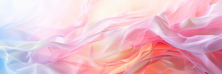 Obraz premium Pastel abstract background with soft colors, gentle gradients, delicate textures, and tranquil ambiance. This high-detail 3:1 image captivates with its soothing beauty and intricate details.