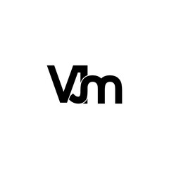 vjm initial letter monogram logo design