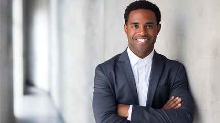 Fototapeta premium a charming businessman with a warm smile, 