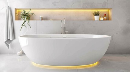  Scandinavian-modern bathroom boasting clean lines and minimalist design, with