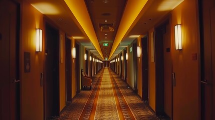  LED strip lighting along the baseboards of the hallway